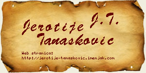 Jerotije Tanasković vizit kartica